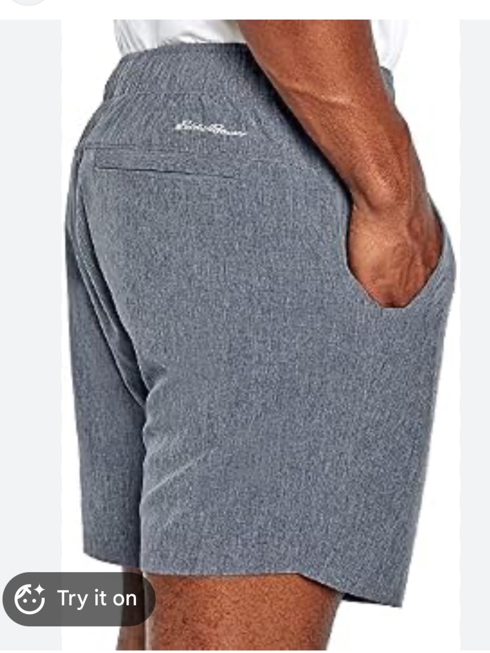 New with Tags Eddie Bauer Heather Gray Flat Front Men’s Shorts Adjustable Waist